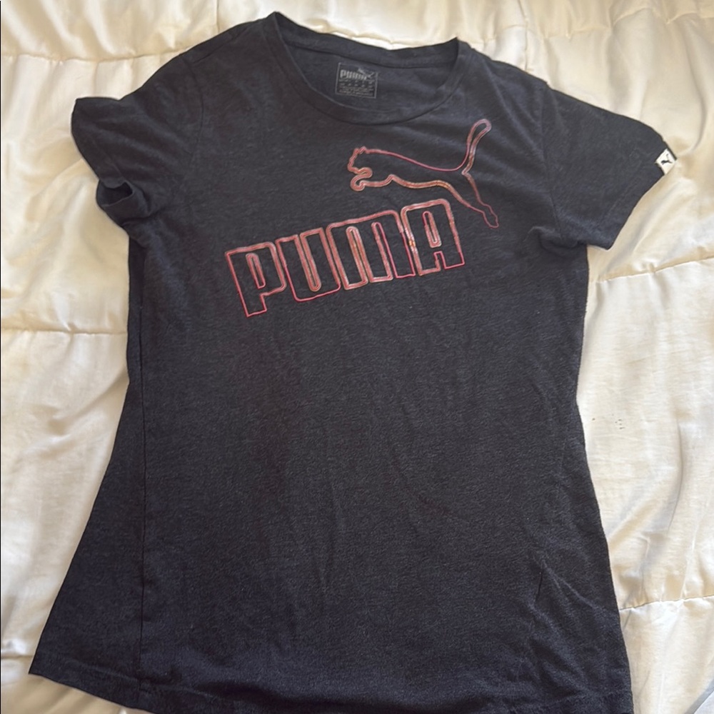Puma Black T-Shirt with Red Logo